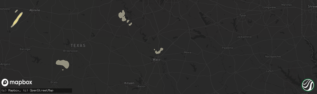 Hail map in West, TX on May 16, 2024