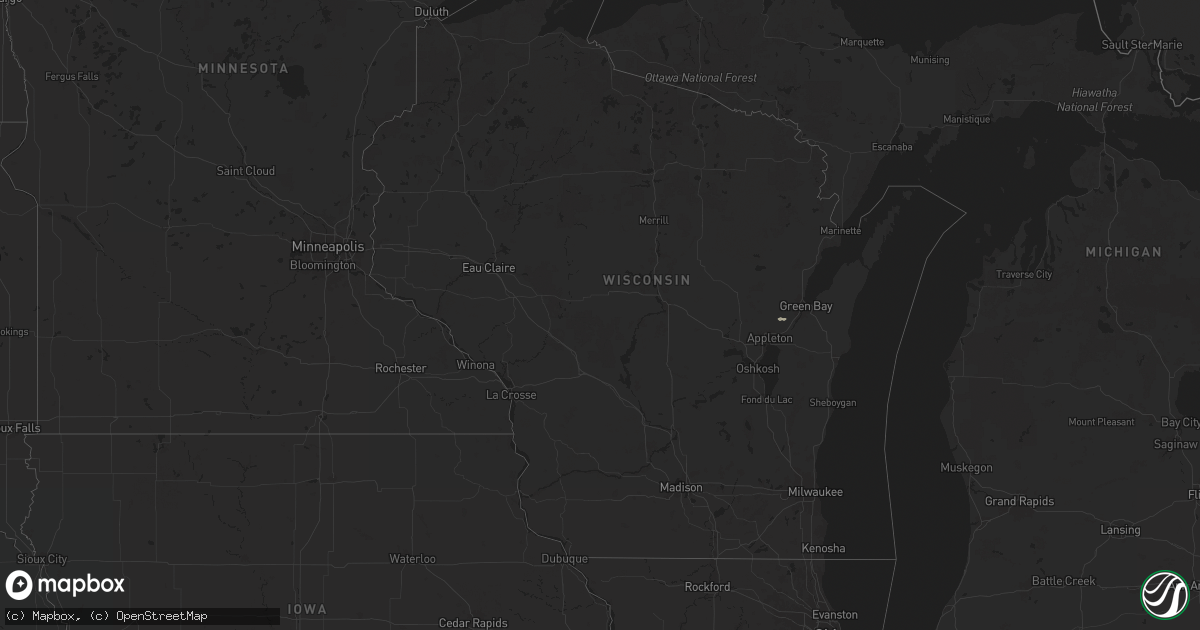 Hail map in Wisconsin on May 16, 2024