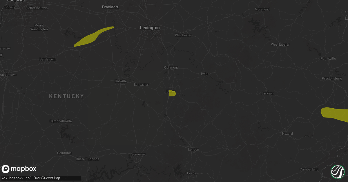 Hail map in Berea, KY on May 16, 2025