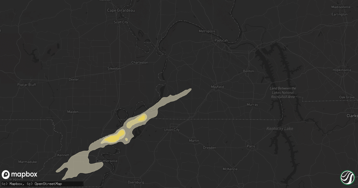 Hail map in Clinton, KY on May 16, 2025