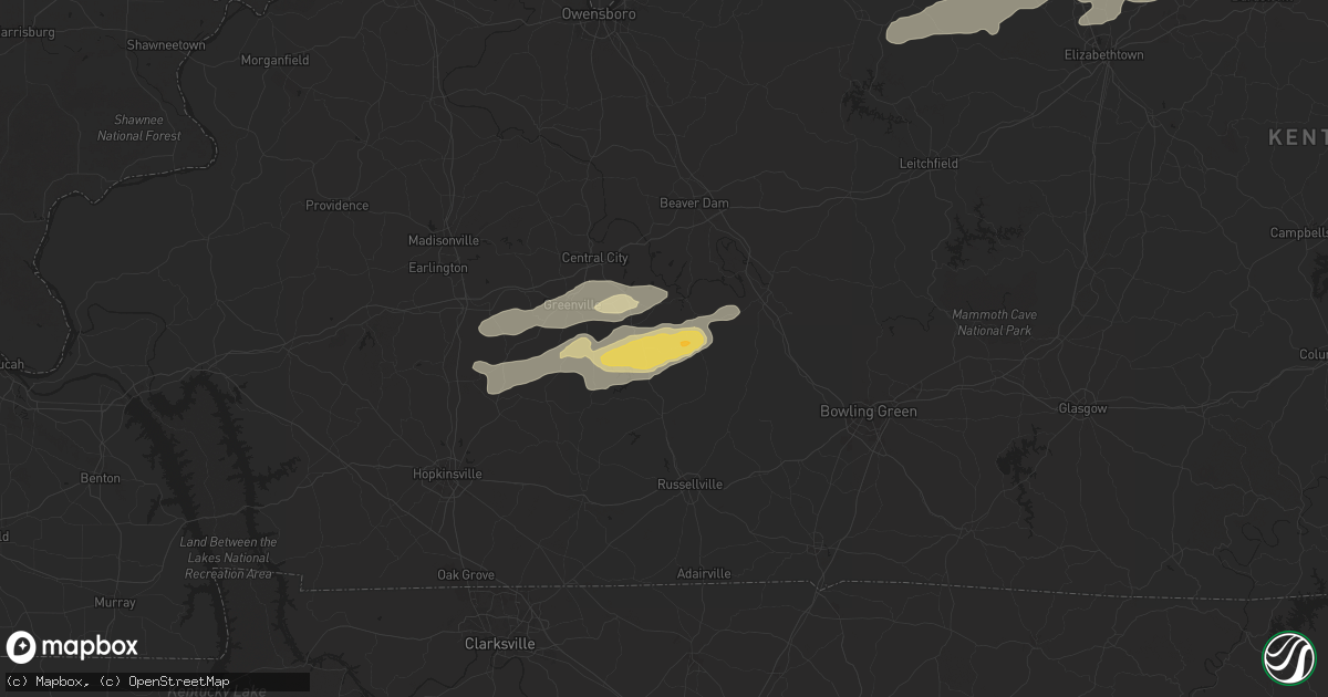 Hail map in Dunmor, KY on May 16, 2025
