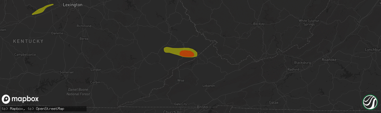 Hail map in Elkhorn City, KY on May 16, 2025