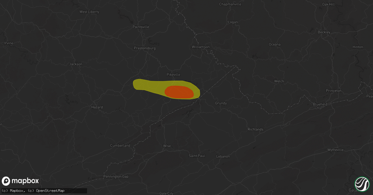 Hail map in Elkhorn City, KY on May 16, 2025