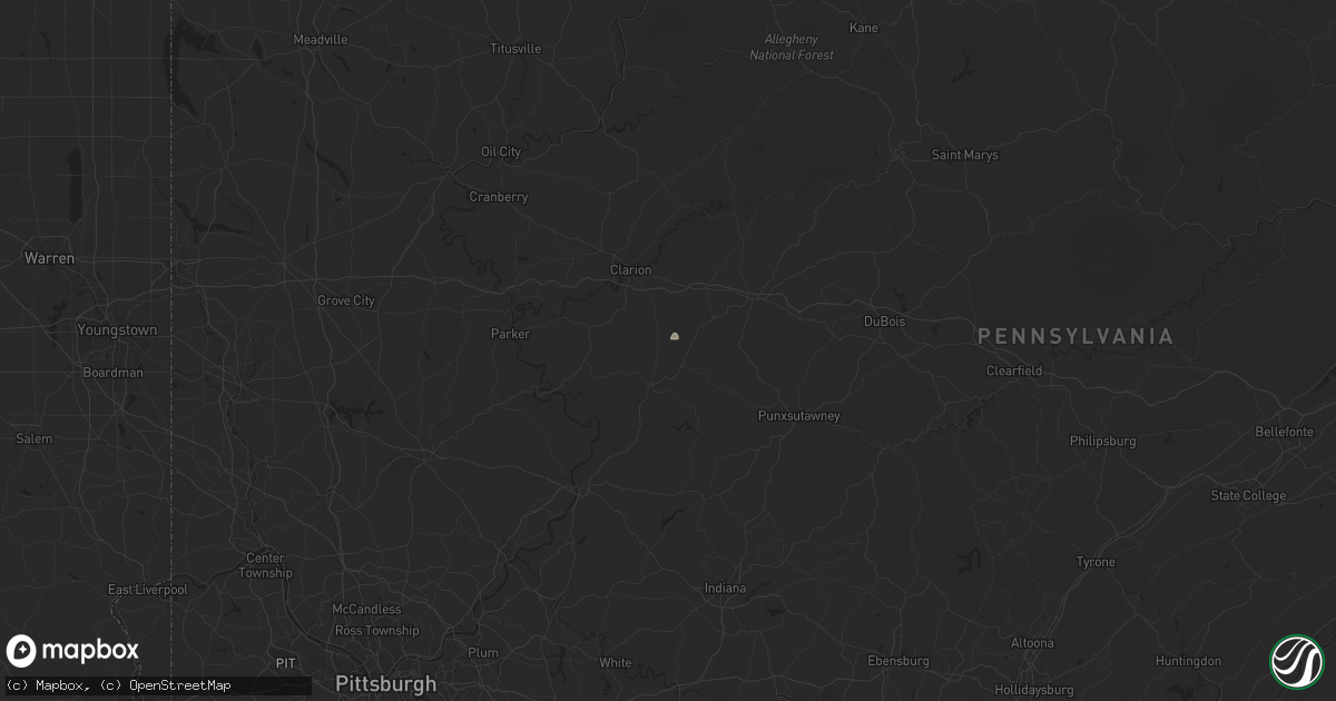 Hail map in Fairmount City, PA on May 16, 2025