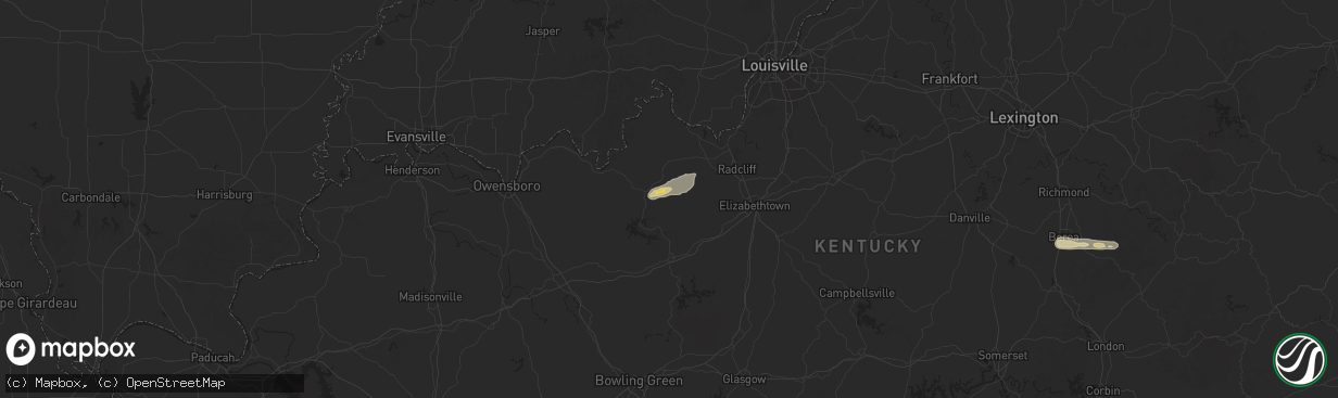 Hail map in Garfield, KY on May 16, 2025