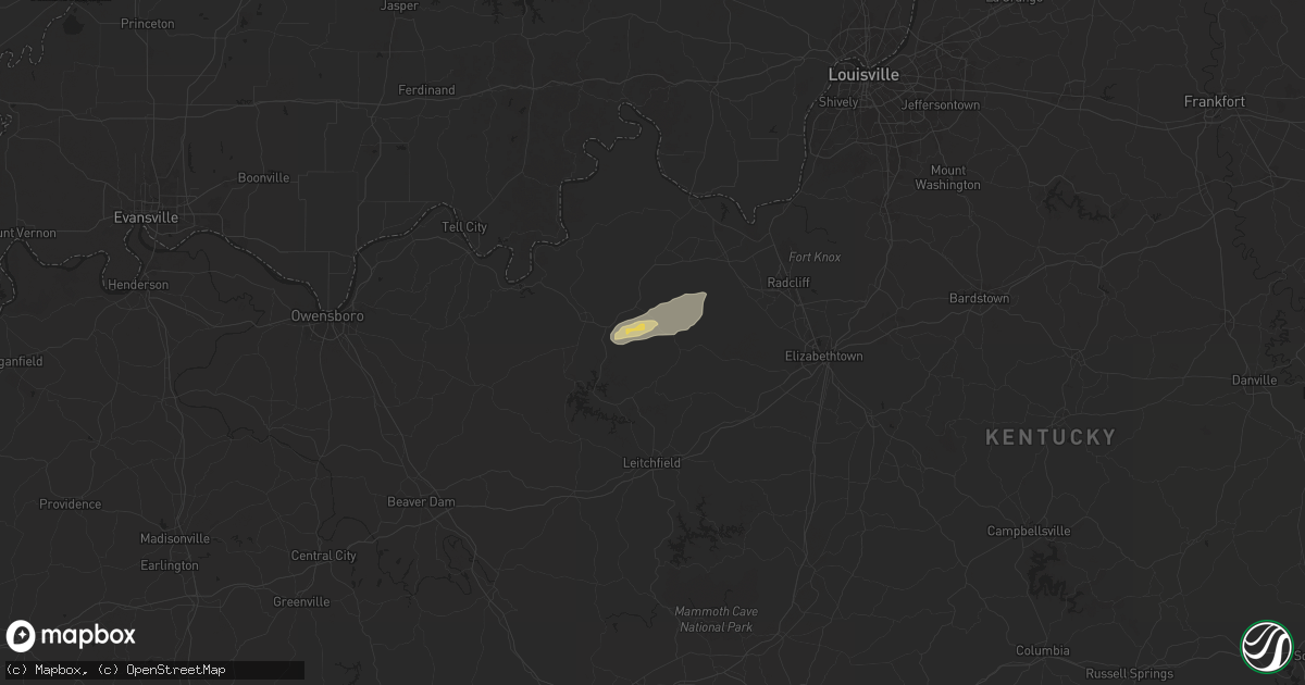 Hail map in Garfield, KY on May 16, 2025
