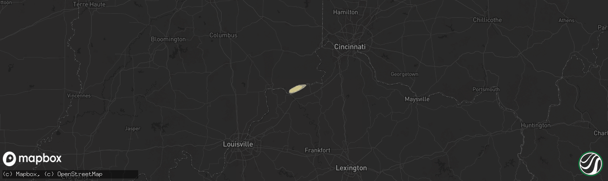 Hail map in Ghent, KY on May 16, 2025