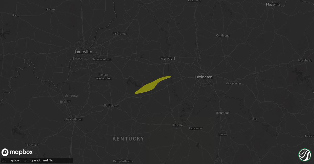 Hail map in Lawrenceburg, KY on May 16, 2025