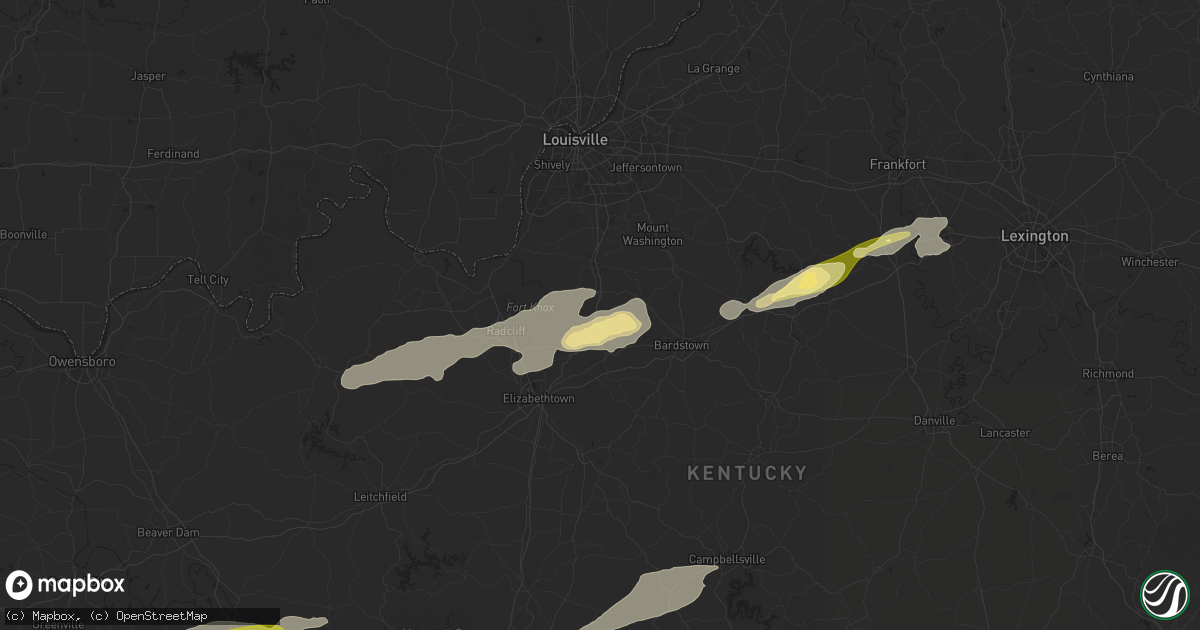 Hail map in Lebanon Junction, KY on May 16, 2025