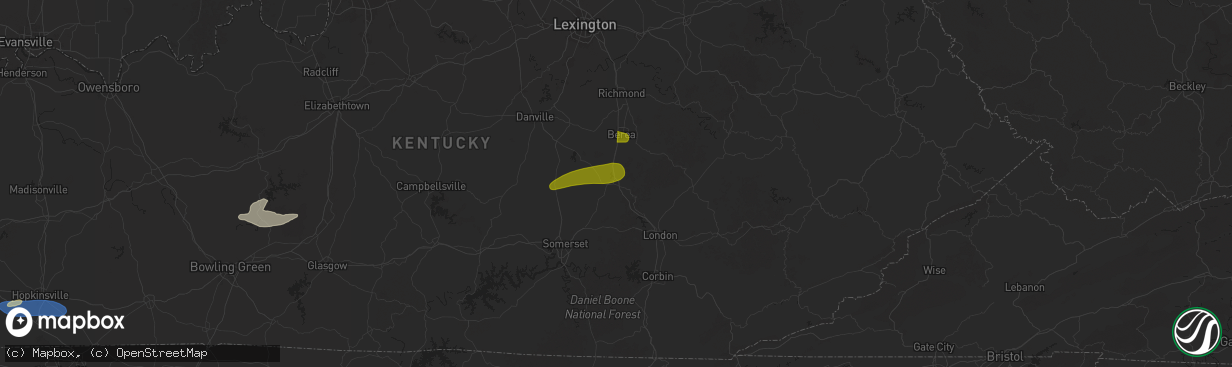 Hail map in Mount Vernon, KY on May 16, 2025