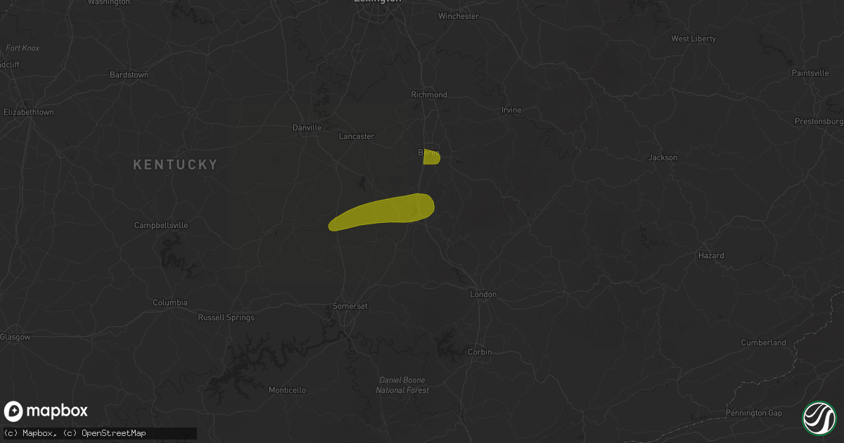 Hail map in Mount Vernon, KY on May 16, 2025