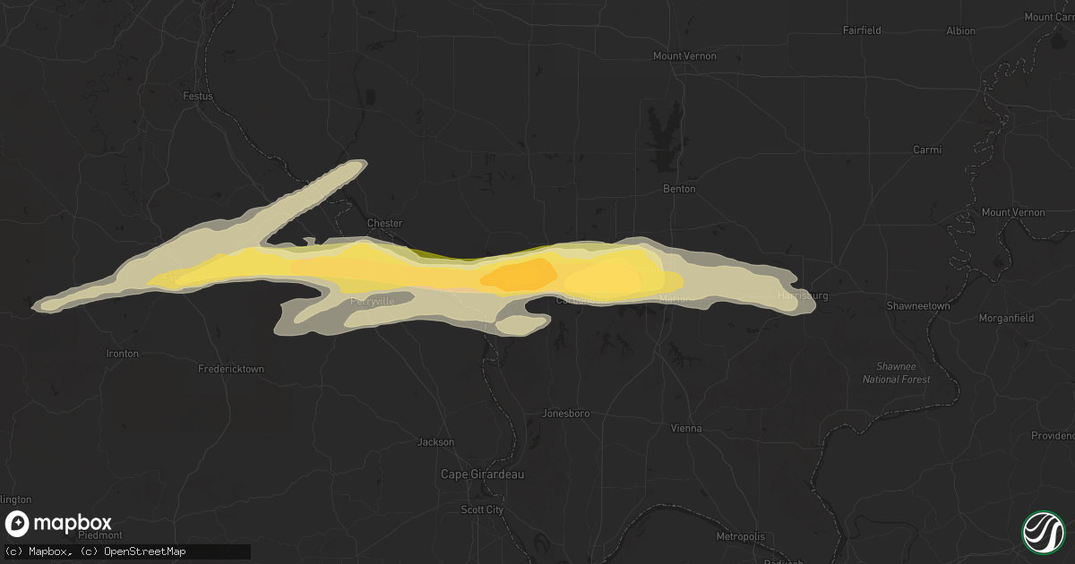 Hail map in Murphysboro, IL on May 16, 2025