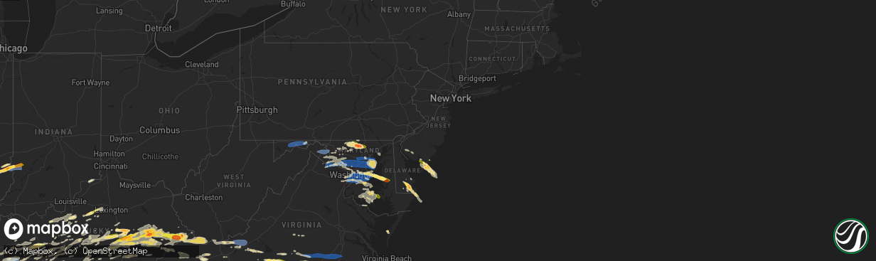 Hail map in New Jersey on May 16, 2025