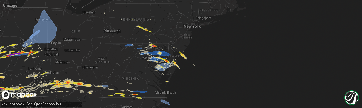 Hail map on May 16, 2025