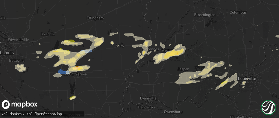 Hail map in Allendale, IL on May 16, 2026