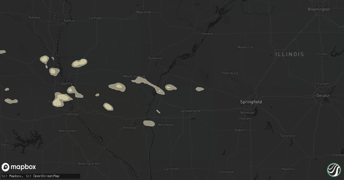 Hail map in Arenzville, IL on May 16, 2026