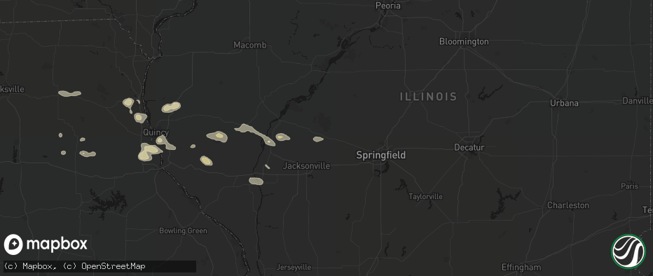 Hail map in Ashland, IL on May 16, 2026