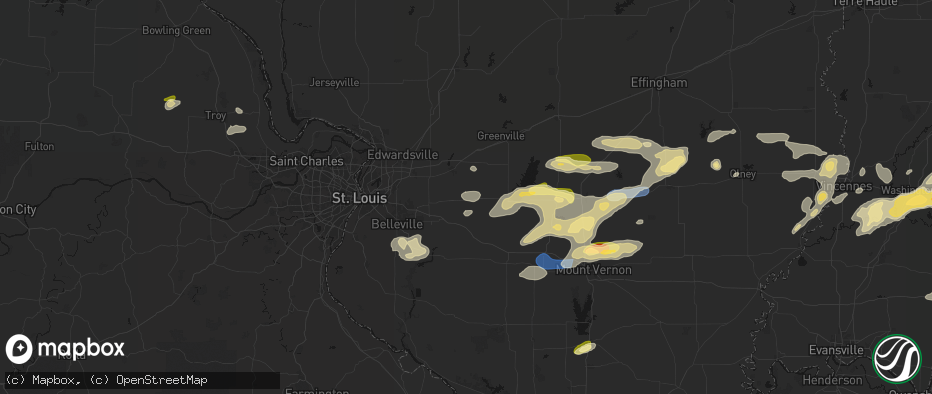 Hail map in Aviston, IL on May 16, 2026