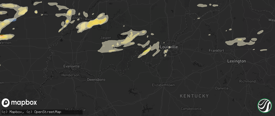 Hail map in Battletown, KY on May 16, 2026