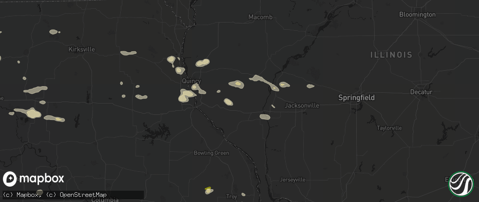 Hail map in Baylis, IL on May 16, 2026