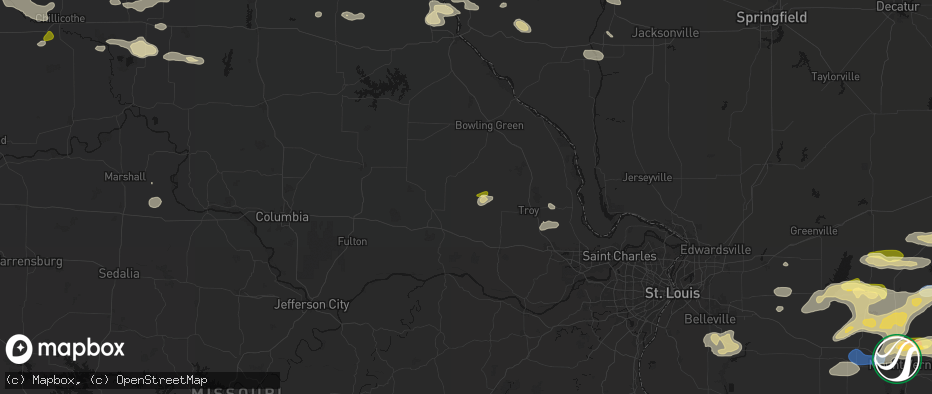 Hail map in Bellflower, MO on May 16, 2026