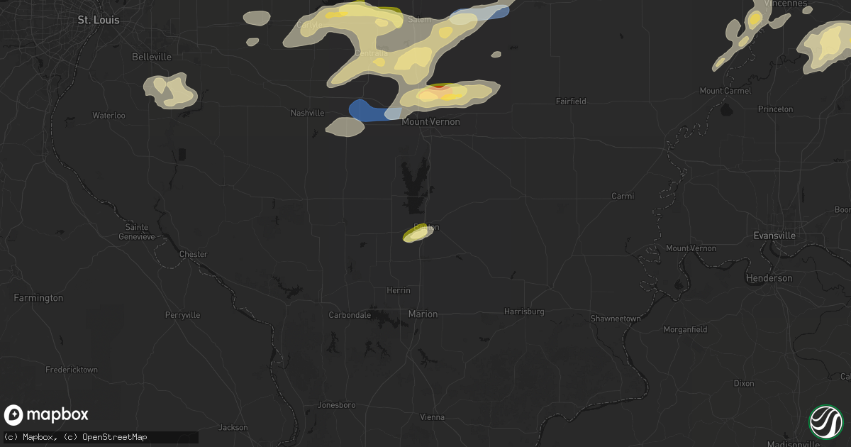 Hail map in Benton, IL on May 16, 2026