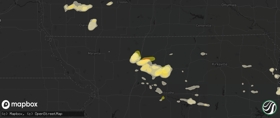 Hail map in Bethany, MO on May 16, 2026