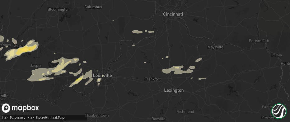 Hail map in Bethlehem, KY on May 16, 2026