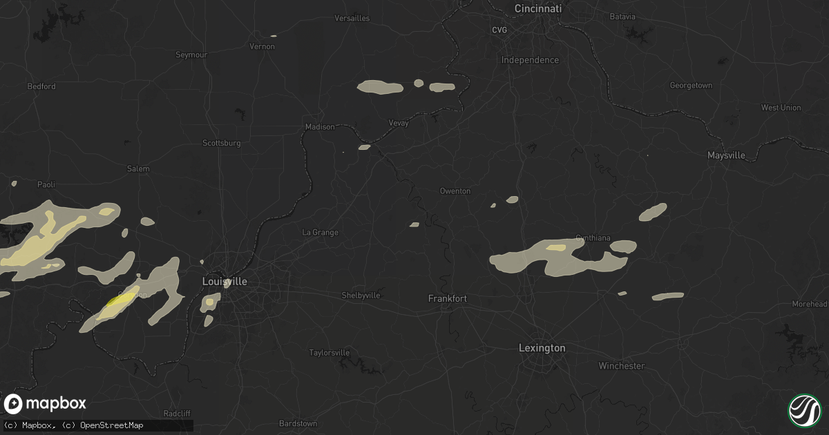 Hail map in Bethlehem, KY on May 16, 2026