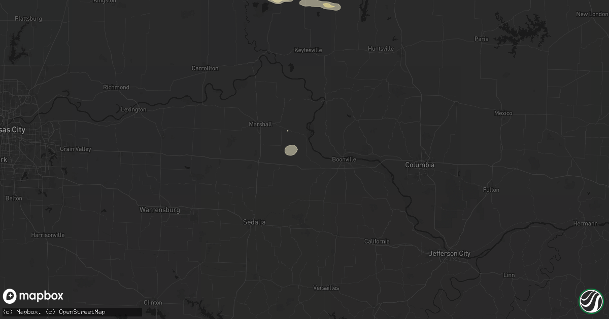 Hail map in Blackwater, MO on May 16, 2026