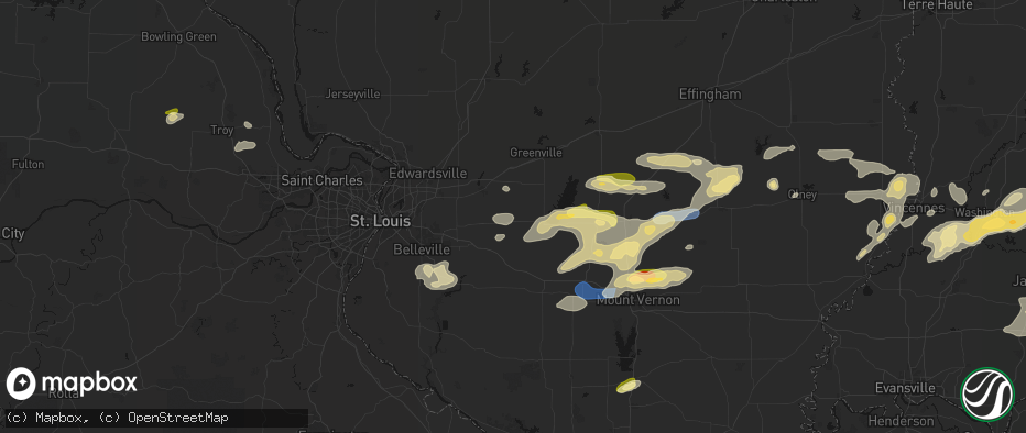 Hail map in Breese, IL on May 16, 2026