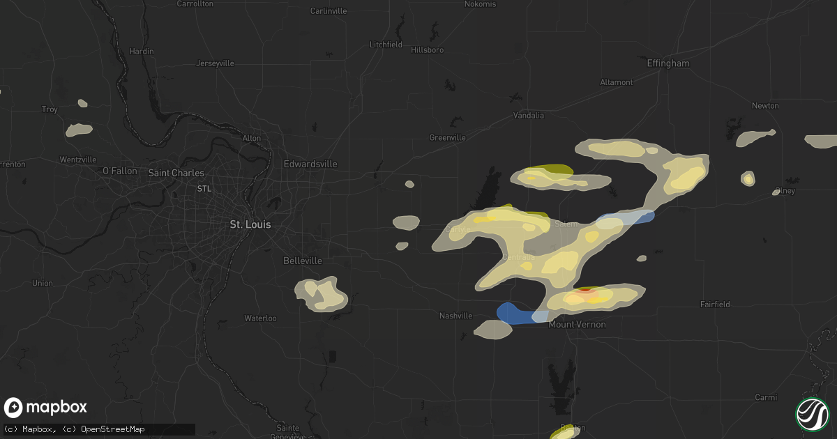 Hail map in Breese, IL on May 16, 2026