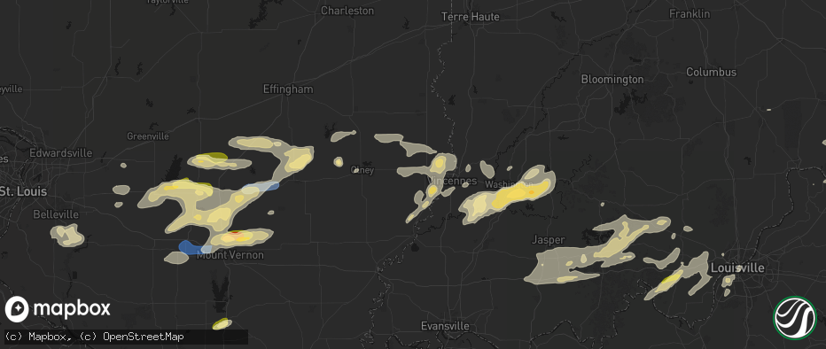Hail map in Bridgeport, IL on May 16, 2026