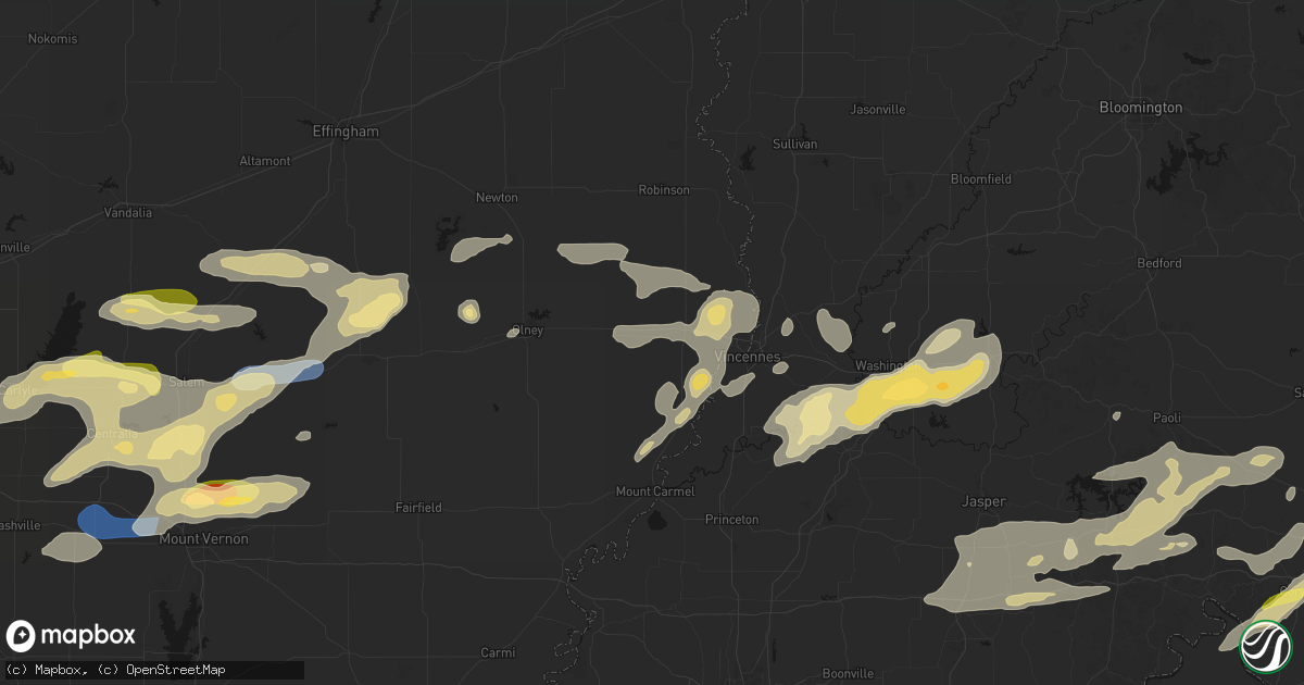 Hail map in Bridgeport, IL on May 16, 2026