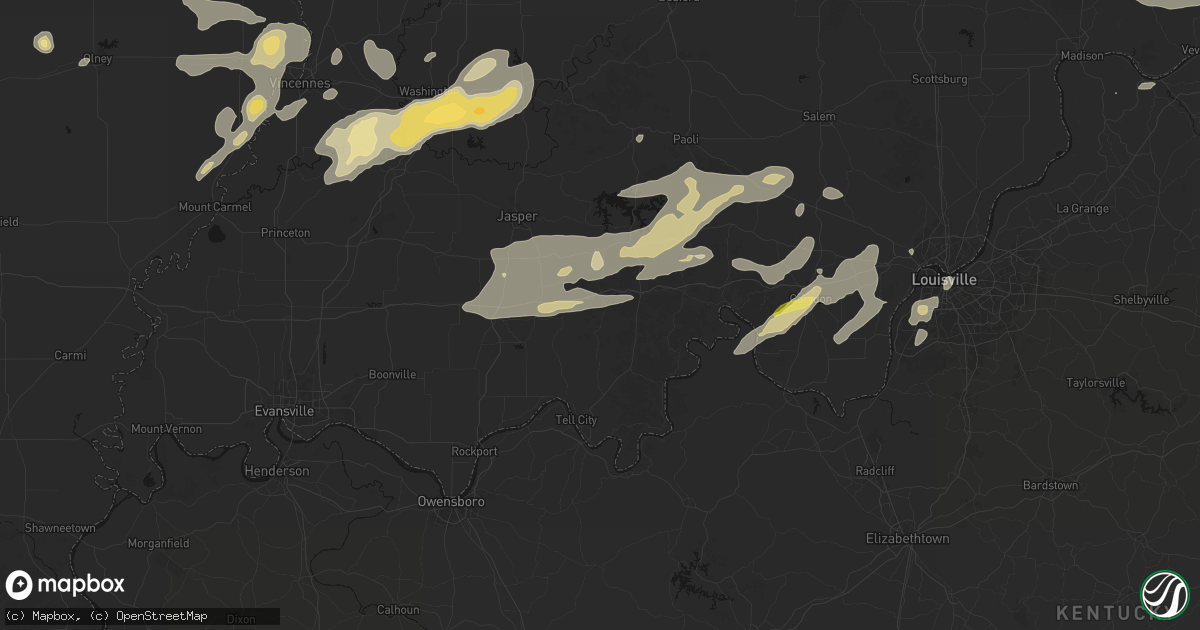 Hail map in Bristow, IN on May 16, 2026