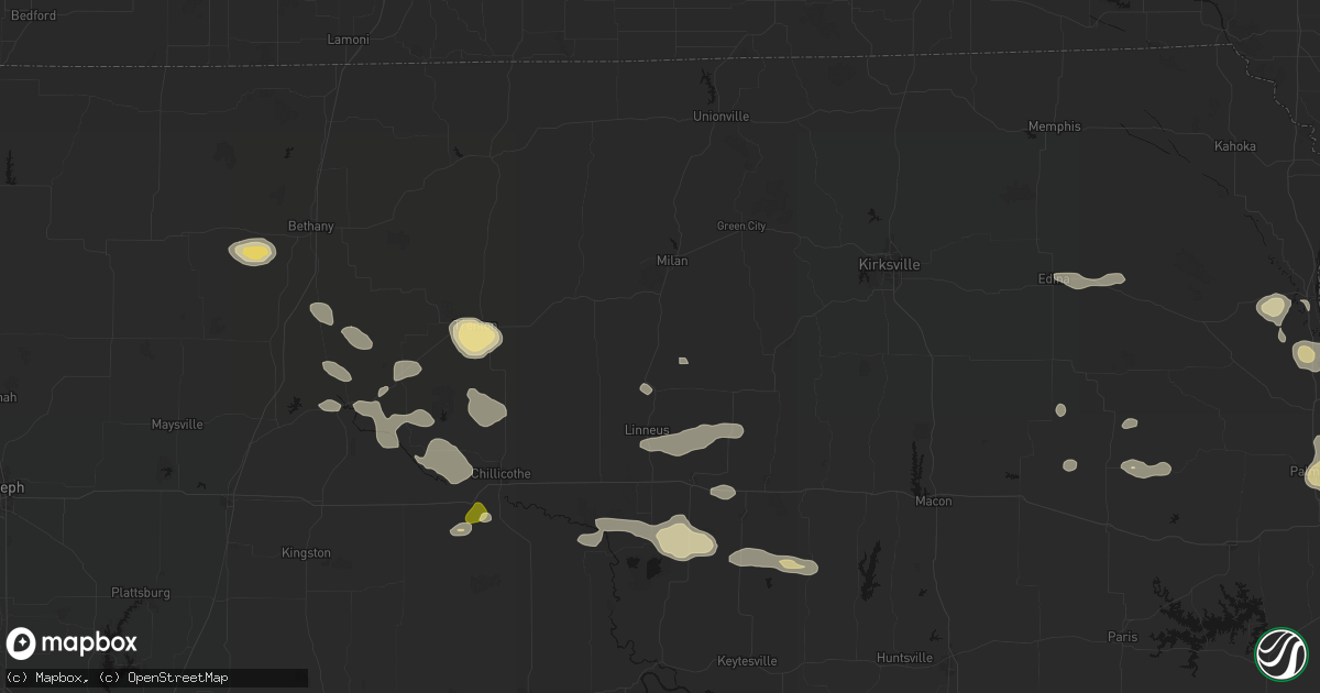 Hail map in Browning, MO on May 16, 2026