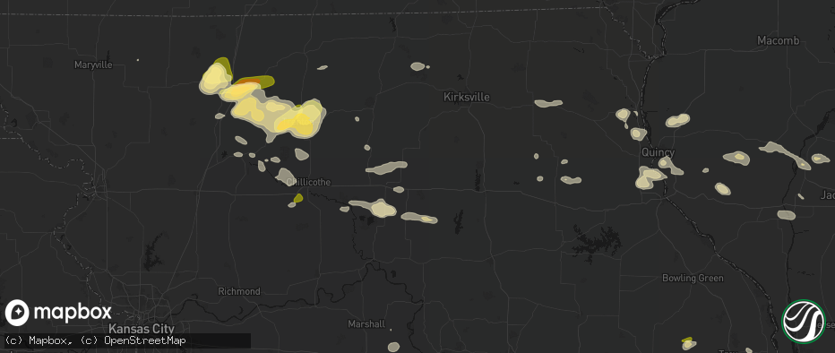 Hail map in Bucklin, MO on May 16, 2026