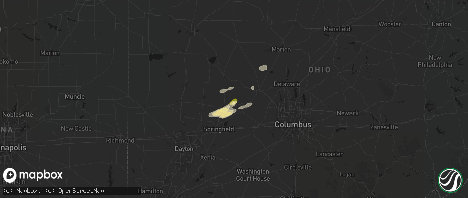 Hail map in Cable, OH on May 16, 2026