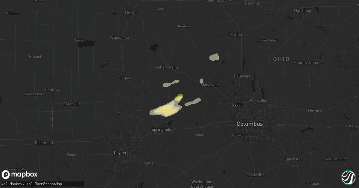 Hail map in Cable, OH on May 16, 2026