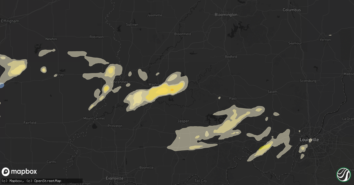 Hail map in Cannelburg, IN on May 16, 2026