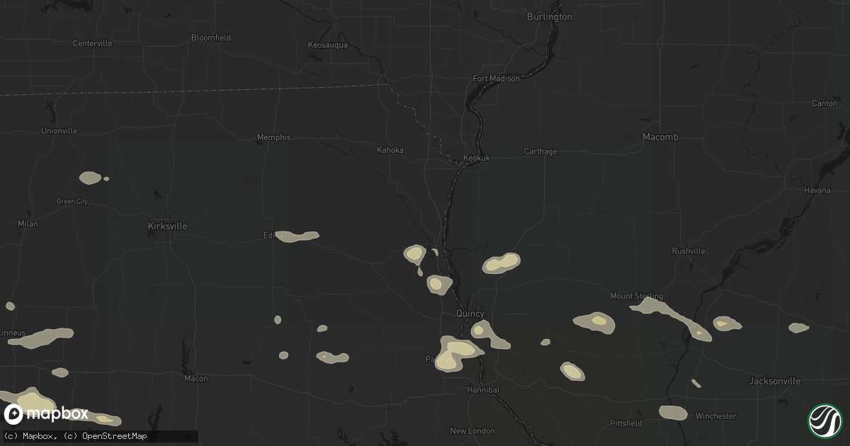 Hail map in Canton, MO on May 16, 2026