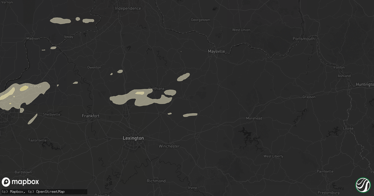 Hail map in Carlisle, KY on May 16, 2026