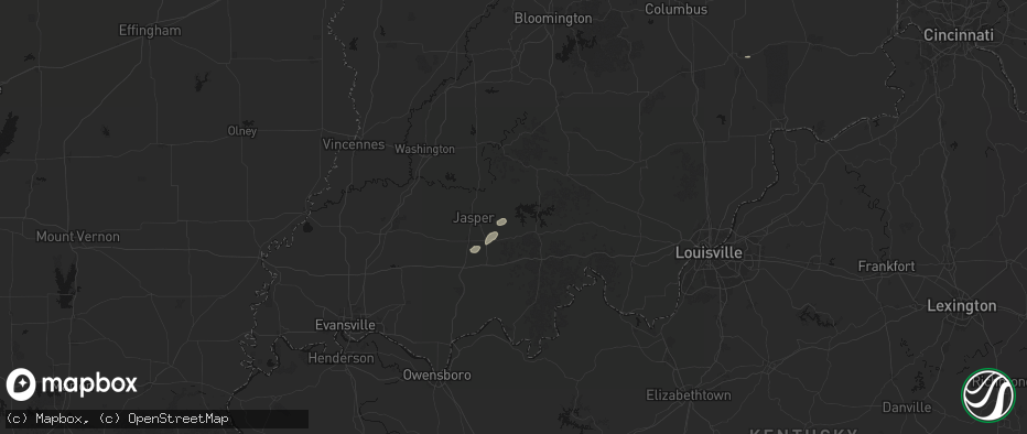 Hail map in Celestine, IN on May 16, 2026