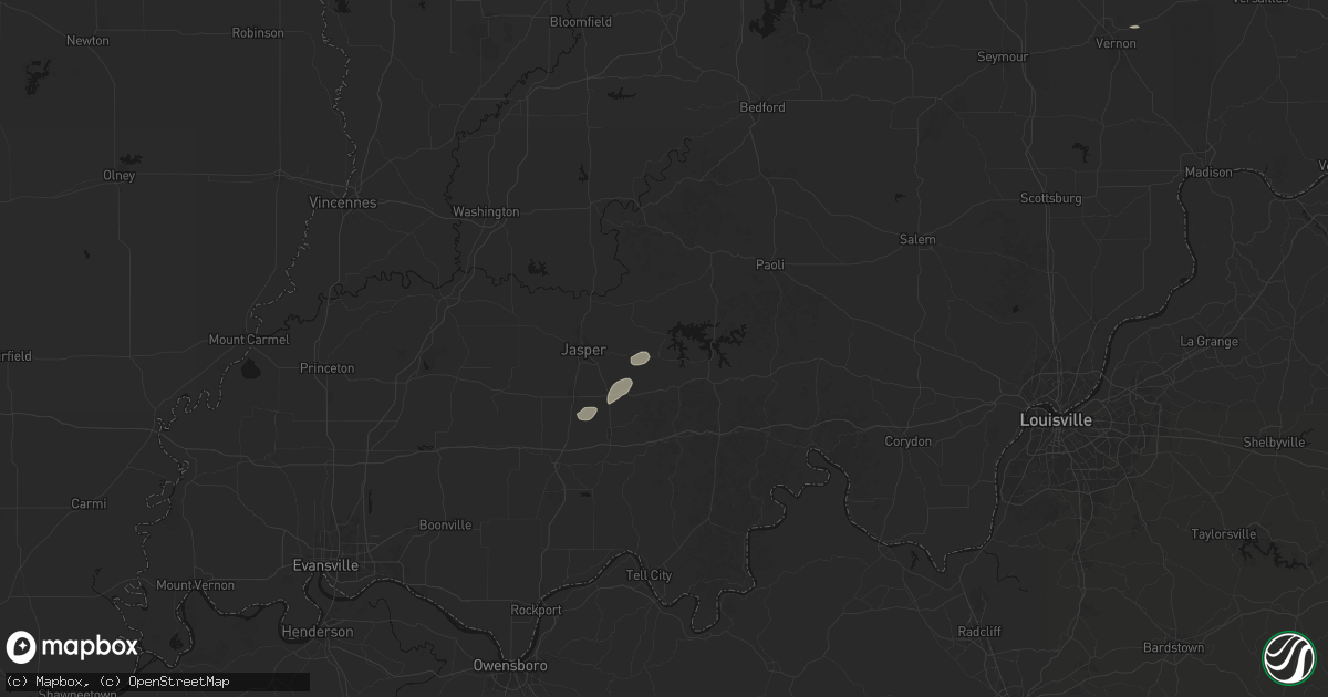 Hail map in Celestine, IN on May 16, 2026
