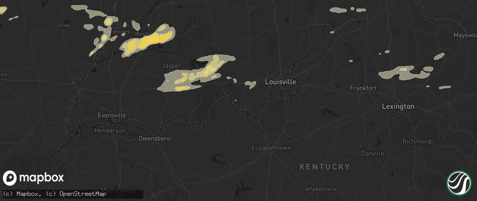Hail map in Central, IN on May 16, 2026