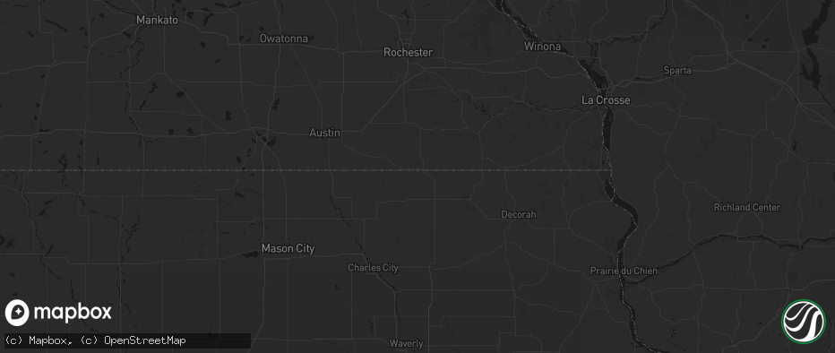 Hail map in Chester, IA on May 16, 2026