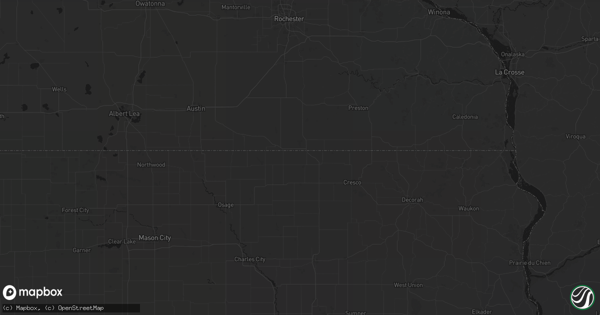 Hail map in Chester, IA on May 16, 2026