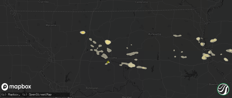 Hail map in Chula, MO on May 16, 2026