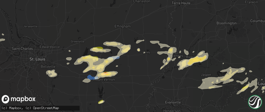Hail map in Clay City, IL on May 16, 2026