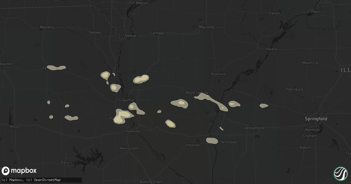 Hail map in Clayton, IL on May 16, 2026